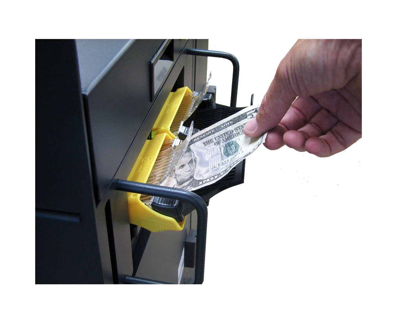 cash deposit into high security smart safe